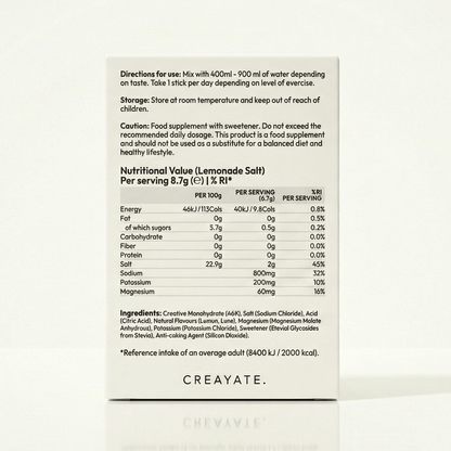 CREAYATE sachet ingredients and nutritional information