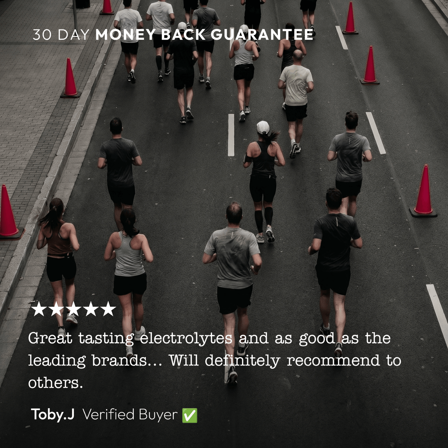 Creayate Lemonade Salt 30-day money-back guarantee with verified five-star runner review