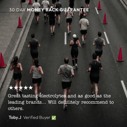 Creayate Lemonade Salt 30-day money-back guarantee with verified five-star runner review