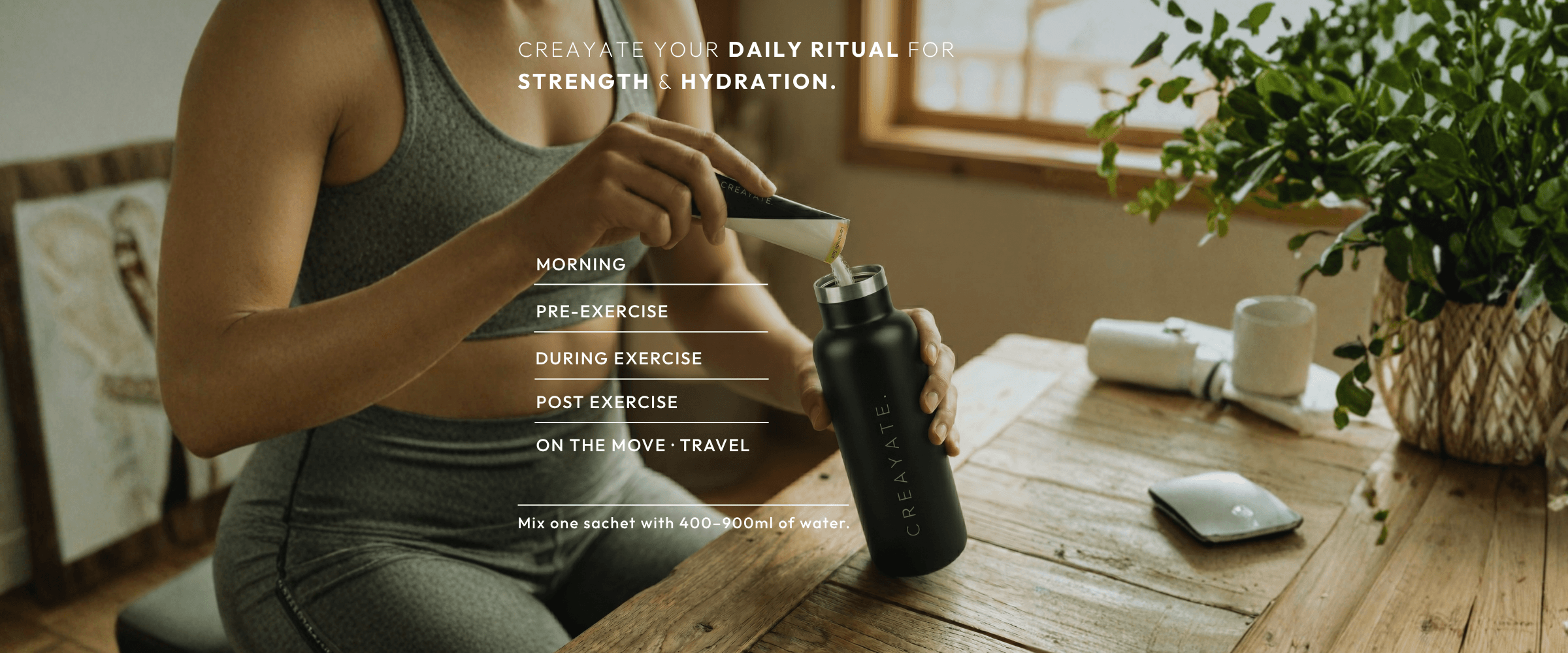 Creayate Lemonade Salt daily ritual — creatine and electrolytes for morning, exercise and travel